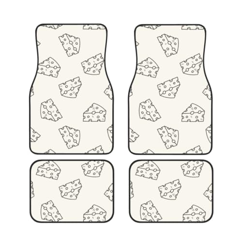 Alfombrillas de coche para viaje con estampado de queso y base segura