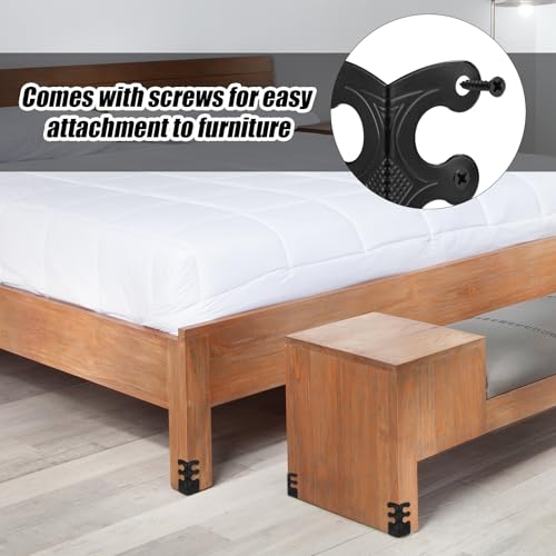Image of Tinoaly 5pcs Black Iron L-Shaped Baseboard Skiffers Corner Protectors for Furniture, Baby Proofing, Office Supplies