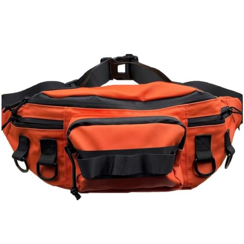 Chardime Fishing Fanny Pack-Fishing fanny pack for men-Easy to use and adjust Plenty of space for fishing waist pack（orange-1）