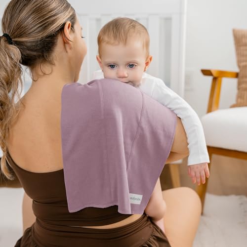 Image of Comfy Cubs Baby Burp Cloths Set (Pack of 10) - Large, 6-Layer, Ultra Absorbent 100% Cotton for Infant Spit-Up, Drool, and Messes - Soft, Gentle, Thoughtful New Born Baby Gifts, Mulberry