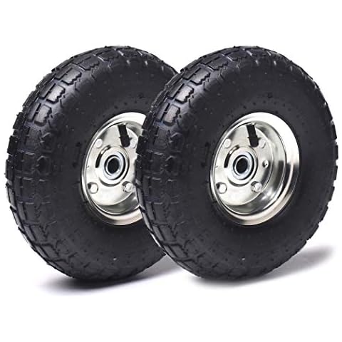 AR-PRO (2 Pack) 4.10/3.50-4 Tire and Wheel, Replacement Pneumatic Tires 10-Inch Wheel with 5/8" Bearings and 2.2" Offset Hub, Compatible with Hand Truck, Wheelbarrow, Wagon, Gorilla Carts Cover