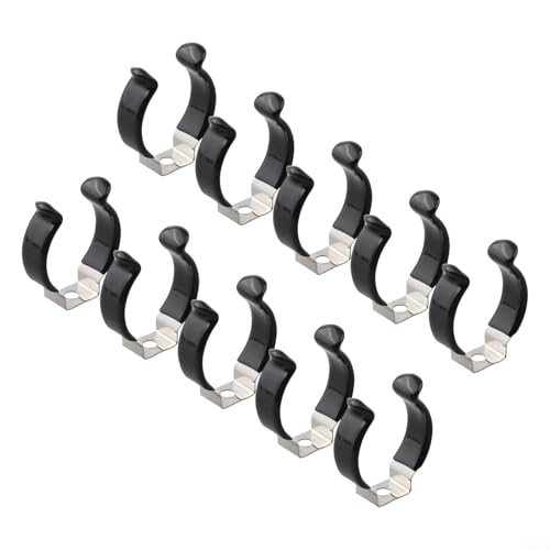 Image of 10 Pack Spring Terry Clips Narrow Base Heavy Duty Tool Storage Strap Pipe Clamp for Brooms Brushes Rakes 20mm-30mm(28MM)