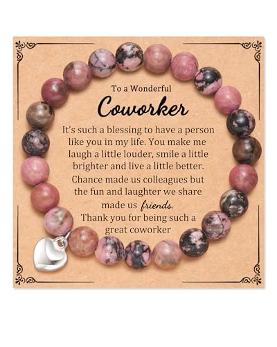 Coworker/Boss/Thank You Gifts for Women Natural Stone Beaded Bracelet for Female