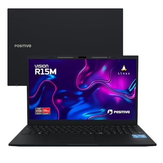 Notebook Positivo Vision R15M AMD Ryzen 5-5625U Linux 8GB RAM 256GB SSD Wi-Fi 6 Tela 15.6” Full HD IPS Antirreflexo - Minitela - Permite upgrade de memória RAM e SSD - Preto