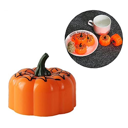 Pompoen Light LED Battery Tea Lights Flameless Halloween Pumpkin Candles verzachten The Light Orange 12st - Image 3