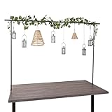 TIENDA EURASIA – Barra Ajustable para Mesa | Estructura de Metal Resistente | Color Negro | Medidas Extensible de 114-218 x 110 cm de Altura | Espesor 20 mm | Ideal para Fiestas y Celebraciones