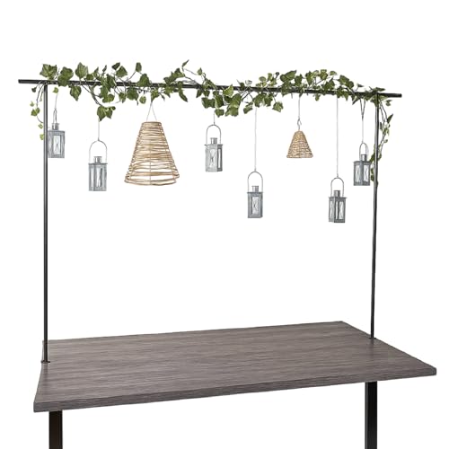 TIENDA EURASIA – Barra Ajustable para Mesa | Estructura de Metal Resistente | Color Negro | Medidas Extensible de 114-218 x 110 cm de Altura | Espesor 20 mm | Ideal para Fiestas y Celebraciones