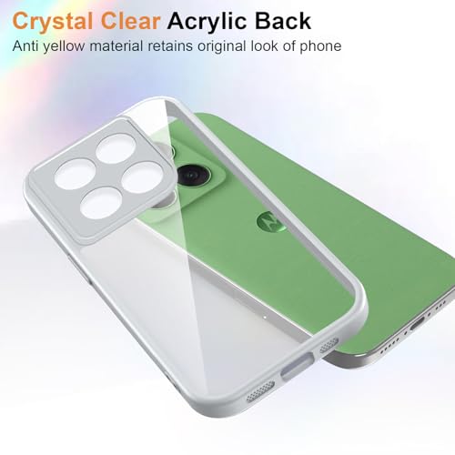 Image of Kapa Hawkeye Clear Slim Tough Back Cover for Motorola G86 Power 5G | Camera Lens Protector Anti Yellow Shockproof Clear Hybrid Case Cover (Grey Sides)