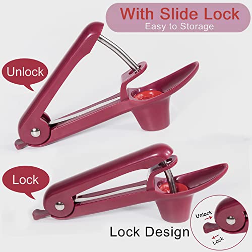 Cherry Pitter Olive Pitter Tool, Cherry Pitter Remover, Fruit Pit Core Remover With Space-Saving Lock Design For Make Fresh Cherry Dishes, Cherry Pie And Jam And Cocktail Cherries #TOP5