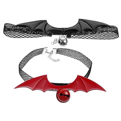 2個入り ハロウィン 猫用ブレイクアウェイ首輪 ベル付き コウモリの羽 軽量 調整可能 おしゃれ ペット用首飾り
