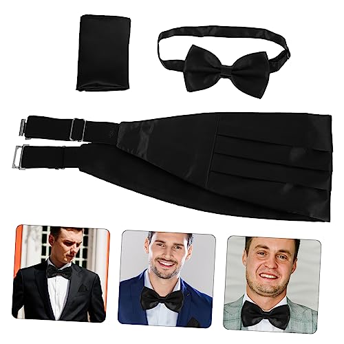Set para Hombre con Cummerbund, Corbata de Moño y Pañuelo miniatura 4