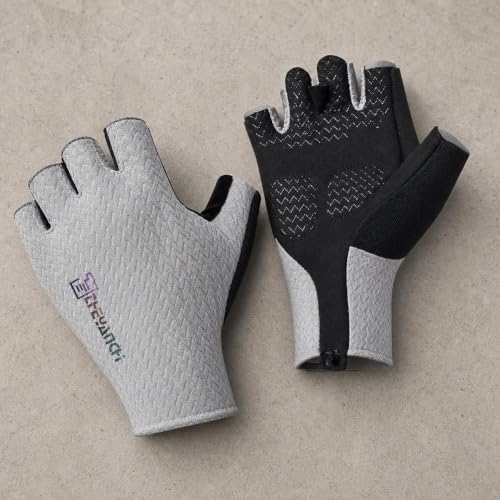 Image of Men's Summer Half-Finger Cycling Gloves Anti-Slip Shock-Absorbing Breathable Touchscreen Road Bike Gloves XL White