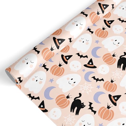 Papier cadeau d'Halloween rose de 10m pour éviter le gaspillage de papier