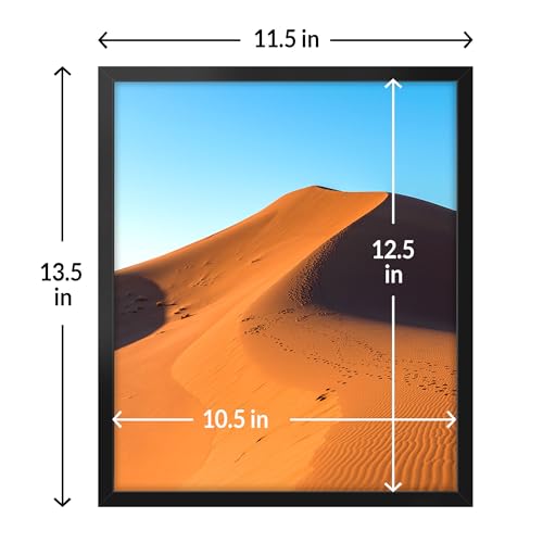 LaVie Home 11x13 Picture Frame for Wall Display, 11x13 Black Picture Frame with HD Plexiglas, 11 x 13 Frame 1 Pack, Display Frame for Vertical or Horizontal, Classic Collection