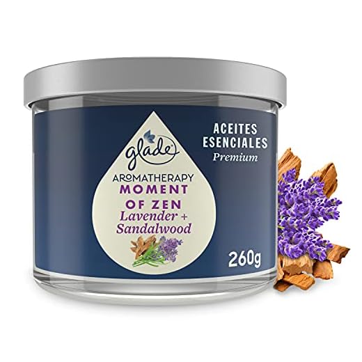 Glade Aromatherapy Moment Of Zen Vela Fragancia Lavanda y Sándalo, 260g