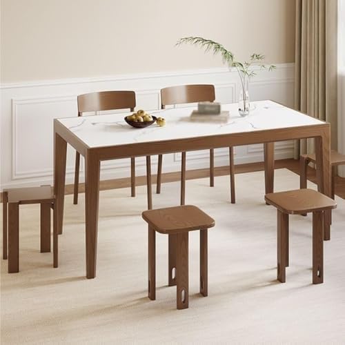 Stackable Wooden Stools Set - Solid Wood End Tables & Multi-Functional Stacking Seats, No Assembly Needed for Dining & Living Room, Bedroom, Black Round Design