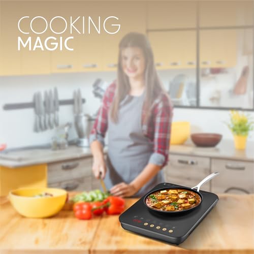 Image of CELLECOR ICT03CE 2000 Watts Induction Cooktop with Auto-Switch Off | 7 Preset Modes | Feather Touch Panel | Overheat Protection | Energy Efficiency | Touch Control|1-Year Warranty