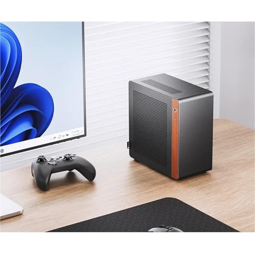 Gabinete RXJPASD modelo MDEBNMFJN compatible con placas Mini ITX, construcción de aluminio, tamaño compacto NV10 Silver miniatura 4