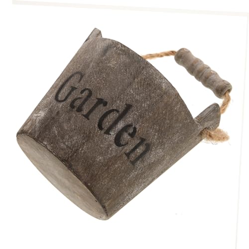 TOYANDONA Maceta De Madera Tipo Barril para Jardinería y Suculentas, Maceta Pequeña Redonda Café, Decoración Interior y Exterior, Contenedor Reutilizable Resistente y Multifuncional para Plantas