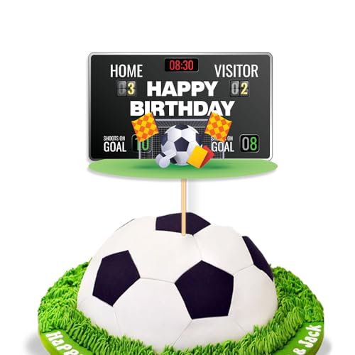 Image of Festiko Football Theme Happy Birthday Cake Topper, Cake Decoration Supplies, Football Theme Decorations, Birthday Decoration Items