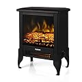 TURBRO Suburbs TS17 Compact Electric Fireplace Stove, Freestanding Stove Heater with Realistic Flame - CSA Certified - Overheating Safety Protection - for Small Spaces - 18" 1400W