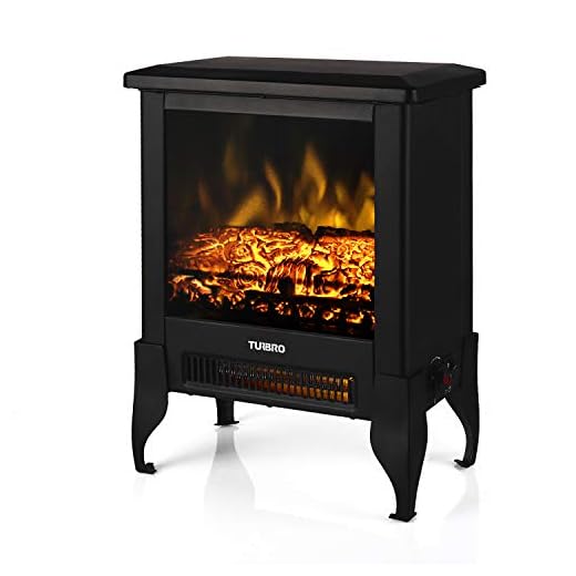 TURBRO Suburbs TS17 Compact Electric Fireplace Stove, Freestanding Stove Heater with Realistic Flame - CSA Certified - Overheating Safety Protection - for Small Spaces - 18" 1400W