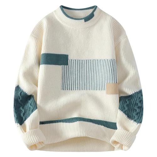Men's Turtleneck Knitted Sweater Patchwork Knitted Pullover Daily Casual Warm Pullover
