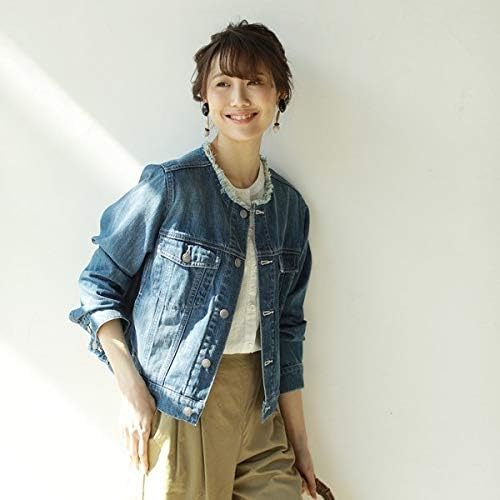 Amazon コーエン レディース Coen Web限定追加生産 Usaコットンデニムノーカラーgジャン Cobalt Large コート ジャケット 通販