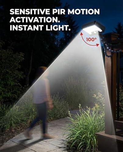 Image of Solar Motion Lights Outdoor with 360 Flexible Tripod USB and Solar Powered 92 LED Super Bright 600LM Motion Sensor Light IP65 Waterproof for Fence Yard Patio Garden RV Camping (1)