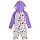 Mazuliso Mädchen Baby Badeanzug Mit Kapuze Lange Ärmel UPF50+ mit Reißverschluss(VioBlumen,92-98 cm)