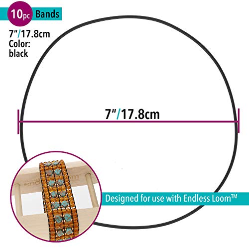 The Beadsmith Deb Moffett-Hall's Endless Loom Bands, 7 Inches Diameter, Pack of 10 Pieces, Black Color, Use with The Endless Loom - Image 4