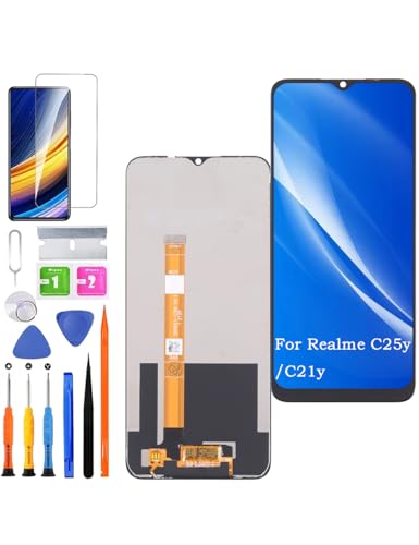 HLYGZX Pantalla de repuesto para pantalla LCD Realme C25y/C21y, RMX3265 RMX3269 RMX3263, kit de piezas de reparación