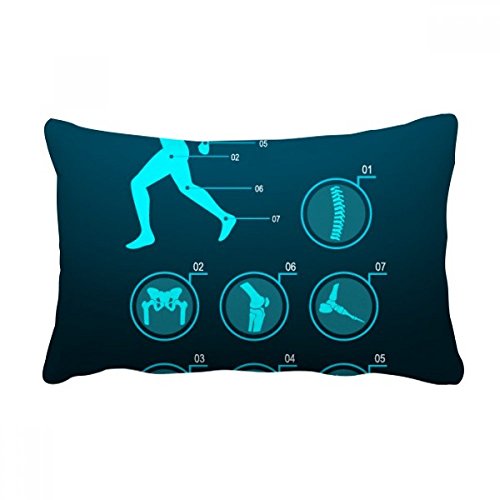 Coussin lombaire contre le mal de dos oreiller de canapé imprimé anatomie - 2