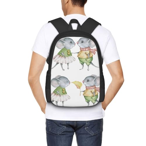 Mochila plegable ligera 20L de acuarela con diseño de ratones miniatura 6