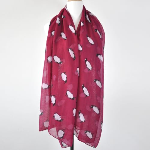 Scarf for Women Cute Penguin Animal Print Lightweight Scarves Shawl Wrap for Spring/Summer Winter3