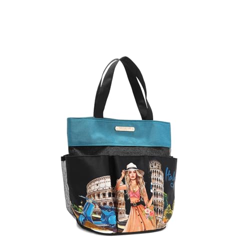 Opiniones y reviews de Bolsas Lee los 5 más buscados. 47 Nico Lee Bolsa Organizadora para Mujer, Estilo Martha Travels con Estampado de Italia, Textil Resistente con Bolsillos Frontales, Diseño Compacto y Ligero, Ideal para Viajes,...