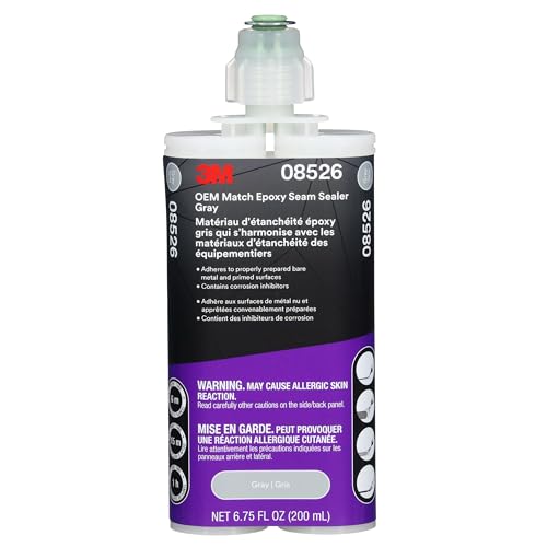 3M OEM Match Epoxy Seam Sealer 08526, Gray, 200 ml, Automotive Two-Part Epoxy, Medium-Bodied, Fast Cure, for Automotive Bare Metal or Primed Surfaces