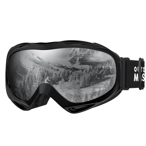 Image of OutdoorMaster OTG Ski Goggles - Over Glasses Ski /Snowboard Goggles for Men, Women & Youth - 100% UV Protection (Black Frame + VLT 21% Polarized Gray Lens)