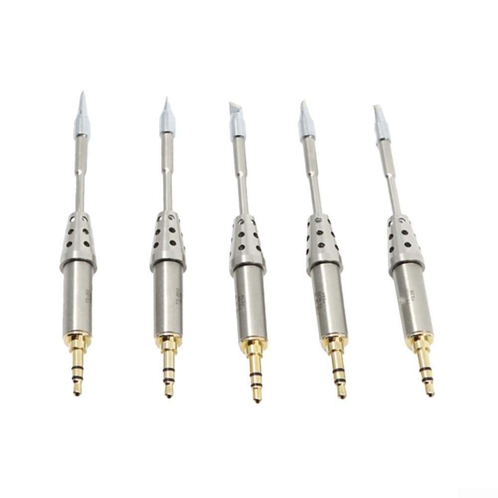 Soldering Iron Tip Replacement for Miniware TS1C TS80 Cordless Soldering Station, Internal Heating Steel Head, Fast Heat, Easy Install, TS-B02/BC02/D25/K4/J02, Silver(TS-K4)