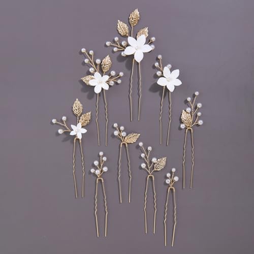 Horquillas para el pelo hechas a mano con perlas para novia, 9 un...
