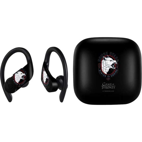 Skinit Decal Audio Skin Compatible with PowerBeats Pro - Officially Licensed Game of Thrones: House Stark Direwolf Design
