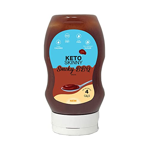 Keto Skinny Smokey BBQ Sauce 300ml - Low Carbohydrates, Everyday Vegan Sauce - No Artificial Flavors, Zero Calorie, Sugar Free All Purpose Keto Diet Sauce
