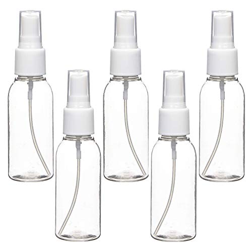 Nedoz 5 Pcs 50 ml Sprühflasche aus Kunststoff, Transparent Zerstäuber Leer Parfümzerstäuber Spray Bottle Cover