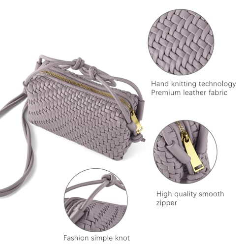Image of Woven Crossbody Bag for Women,Small Handbag Cute Purse Vegan Leather Handmade Shoulderbag, Summer Tote Bag with Strap
