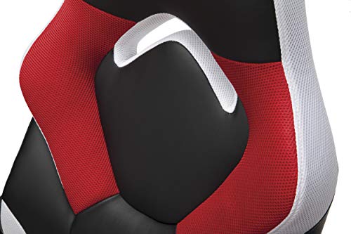 OFM ESS Collection Racing Style Bonded Leather Gaming Chair, in Red/White (ESS-3085-RED-WHT)