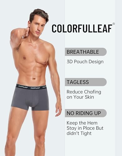 COLORFULLEAF Mens Underwear Moisture Wicking Rayon Made From Bamboo Boxer Briefs Mens Short Leg Quick Dry Travel Underwear2