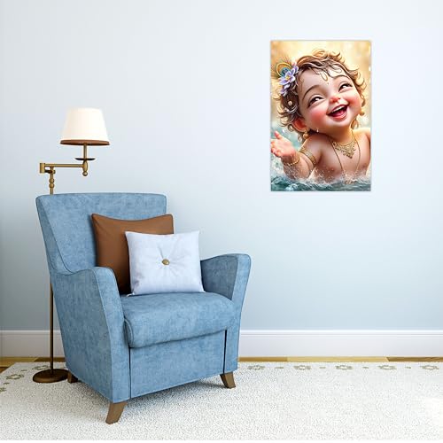 Image of Twinster Bal krishna Posters Photo for Pregnant Women, Baby Poster Self Adhesive (Size 45 cm by 30 cm) Pack of 1 (Design 20)