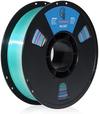Goto Guard Silk Rainbow PLA Filament, Multicolor 3D Printer PLA Filament 1.75mm, Gradient Filament Color Changing with Blue Green Purple Copper, Silk 3D Printing Filament 1KG(2.2lbs)