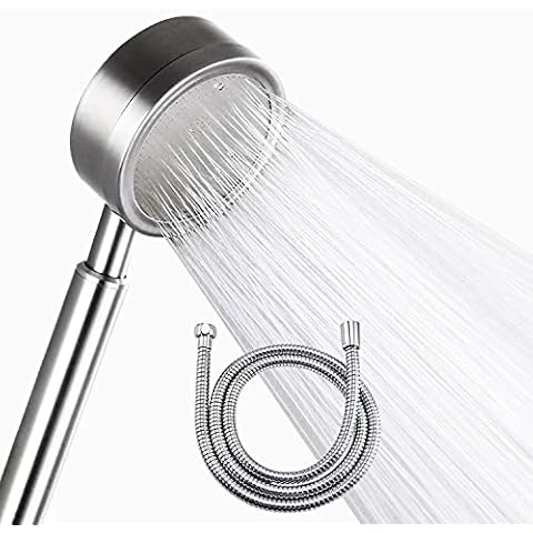 Alcachofa de ducha de alta presión Xin zhe dian con manguera de 1,5 m y cabezal de acero inoxidable Cover