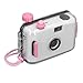 35 mm Disposable Film Camera, Retro One Time Use Film Camera with 28MM F/9 Lens, Reusable Lightweight Vintage Cam for Kids (White Pink)